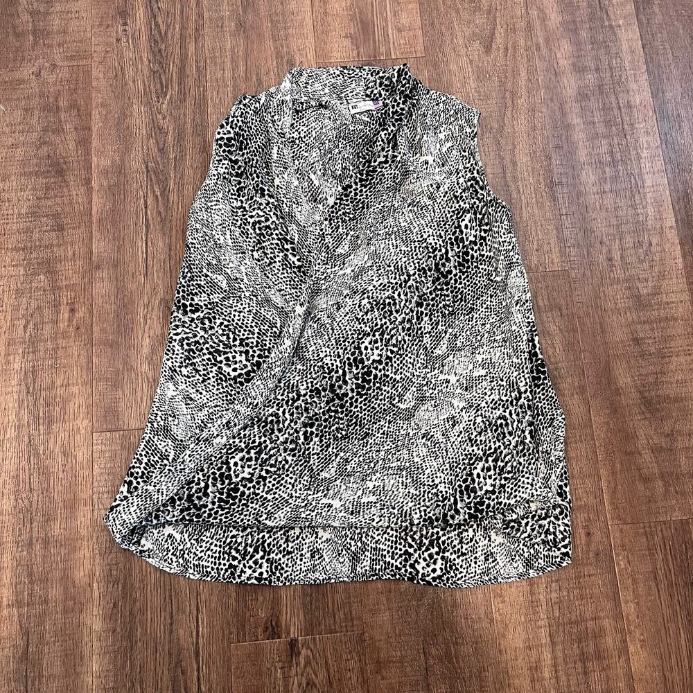 Kut From The Kloth Size Small Top Animal Print Sheer Faux Wrap Sleeveless